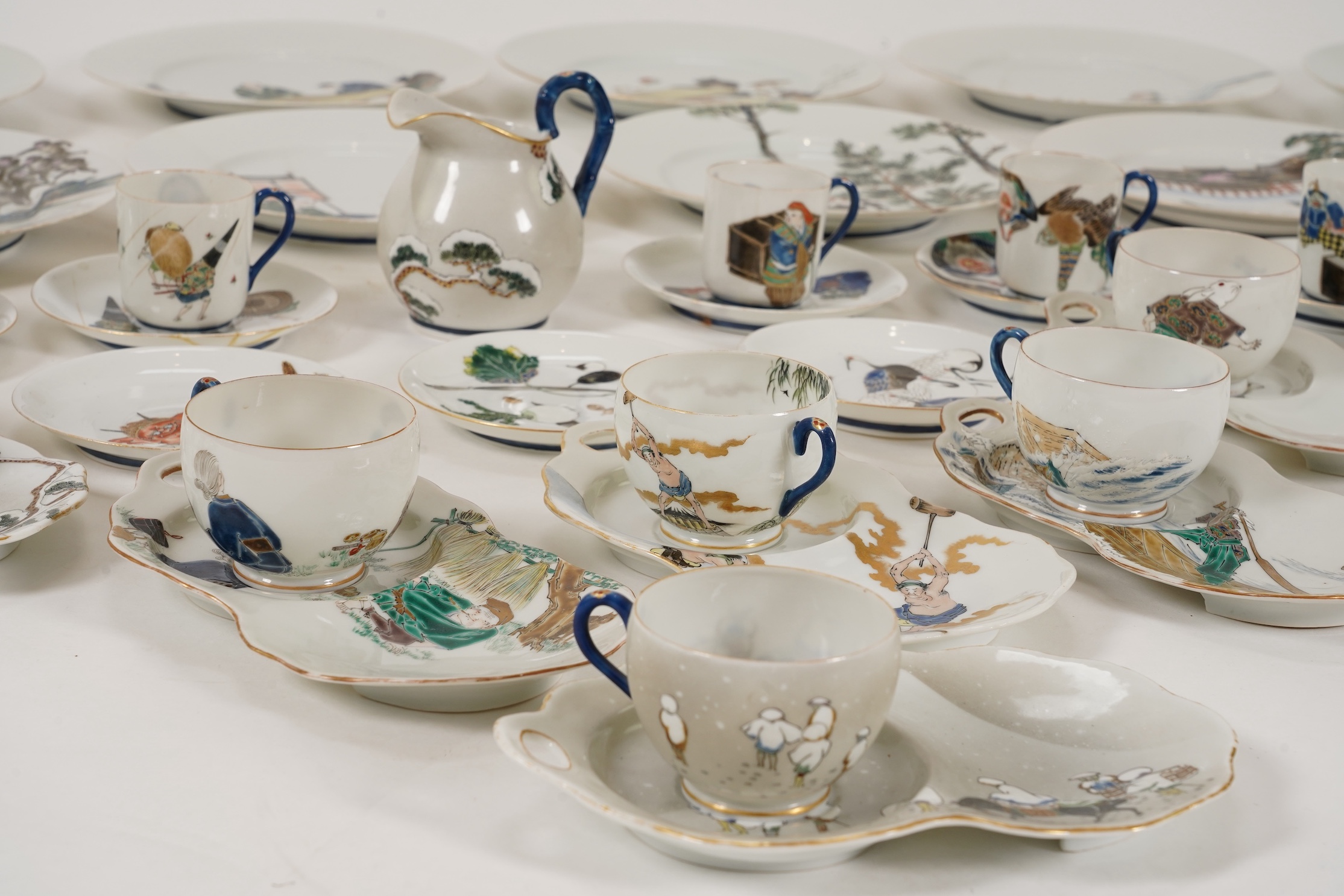 Shoko Takebe for Thomas B. Blow, a fine Japanese eggshell porcelain tea and coffee set, dated 1905